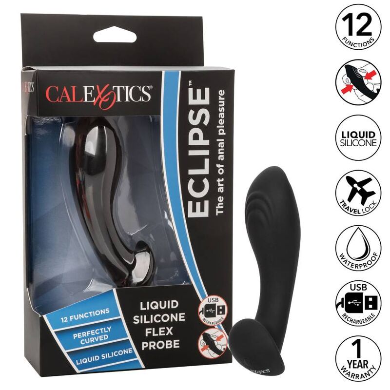 Plug Anal Vibrant Flexible Eclipse Silicone 12 Modes Nervuré - CalExotics