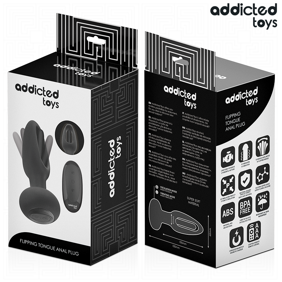 Plug Anal Vibrant Langue Oscillante Télécommande 10 Modes - Addicted Toys