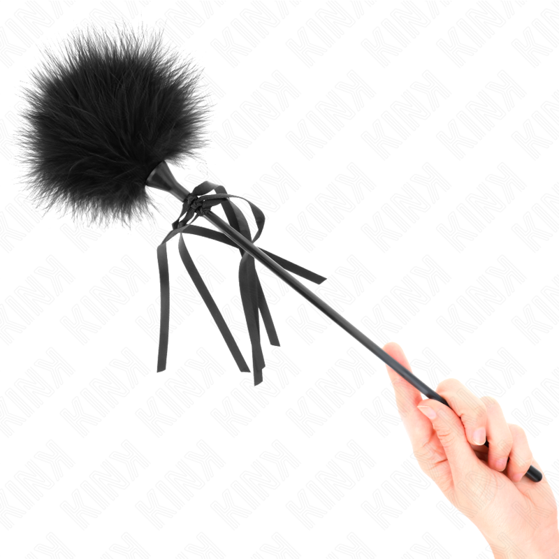 Plumeau de Caresse Tickler avec Nœud 35 cm Doux et Sensuel - Kink