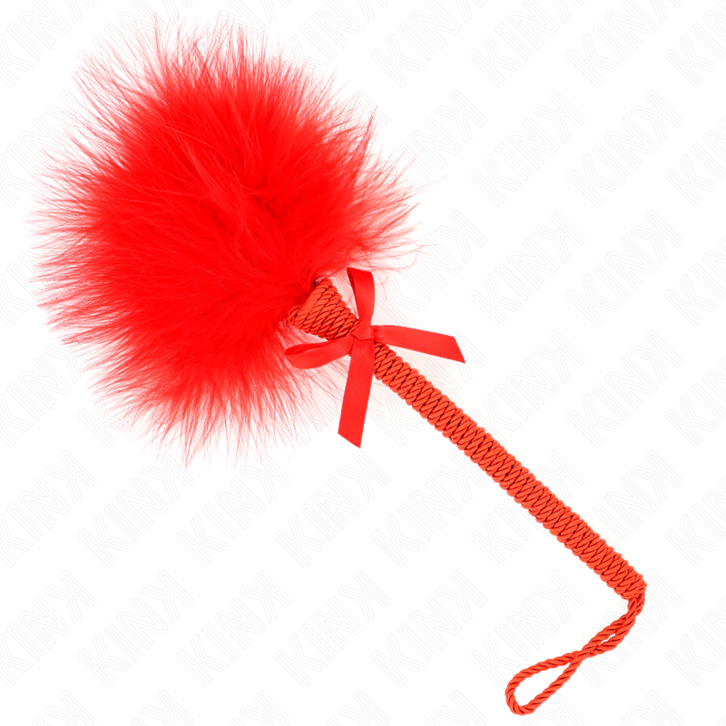 Plumeau Fétichiste Double Sensation Plumes Nœud Nylon 25 cm - Kink