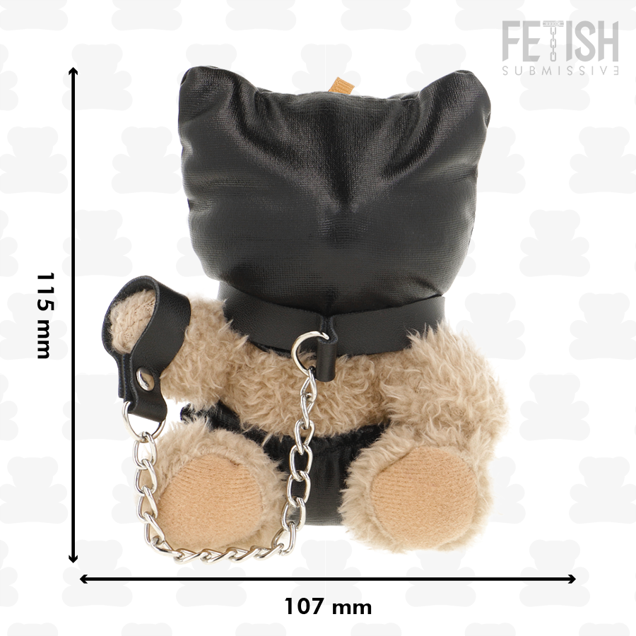 Porte-Clés Ours BDSM Momo Harnais Masque & Chaînes - Fetish Submissive