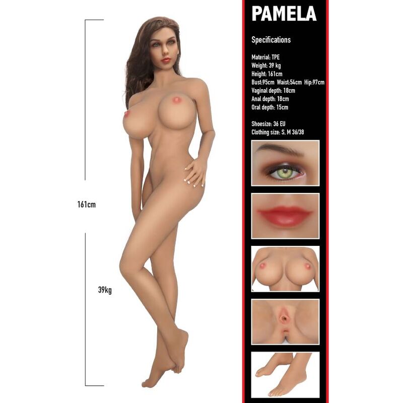 Poupée Réaliste Grandeur Nature Banger Babe Pamela 3 Orifices TPE - Hidden Desire