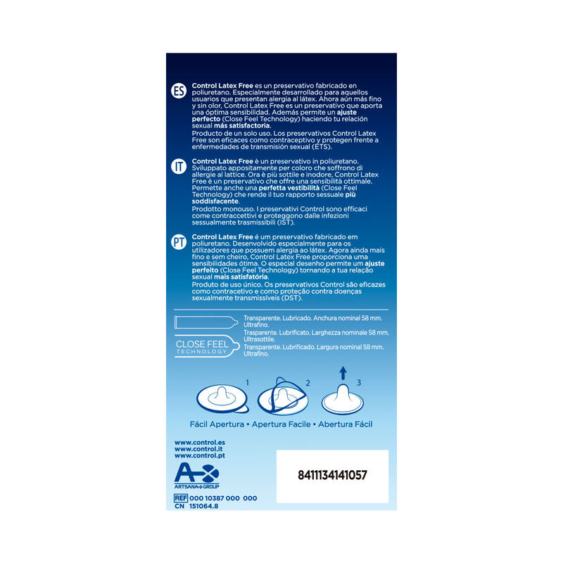 Préservatifs Sans Latex Free Polyuréthane Ultra-Fins Boîte de 5 - Control