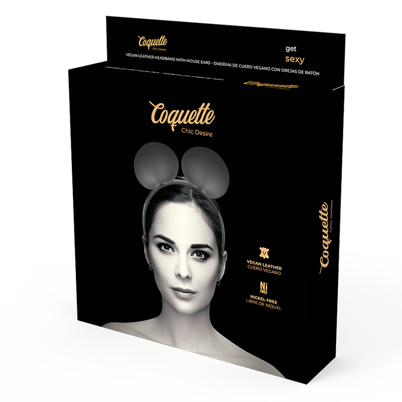 Serre-Tête Oreilles de Souris Cuir Végétalien Accessoire Sensuel - Coquette