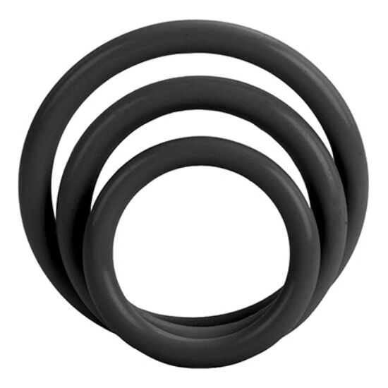 Set de 3 Cockrings Silicone Tri-Ring - Tailles Progressives - CalExotics