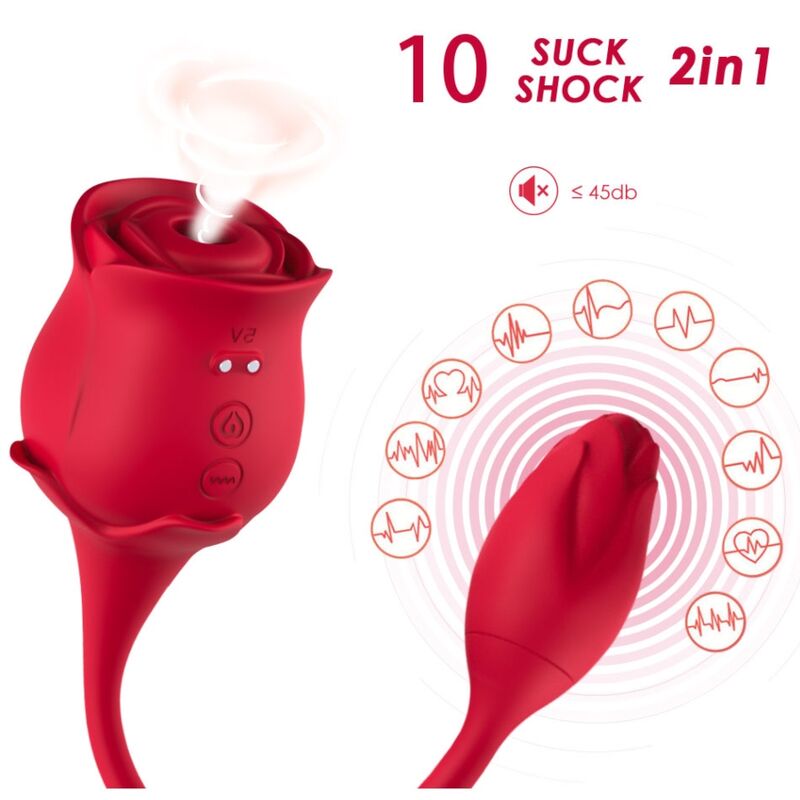 Stimulateur Clitoridien Aspiration et Vibration Forme Rose 10 Modes - Armony