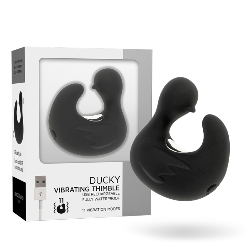 Stimulateur Clitoridien Doigt Duckymania Rechargeable 8 Modes - Black&Silver