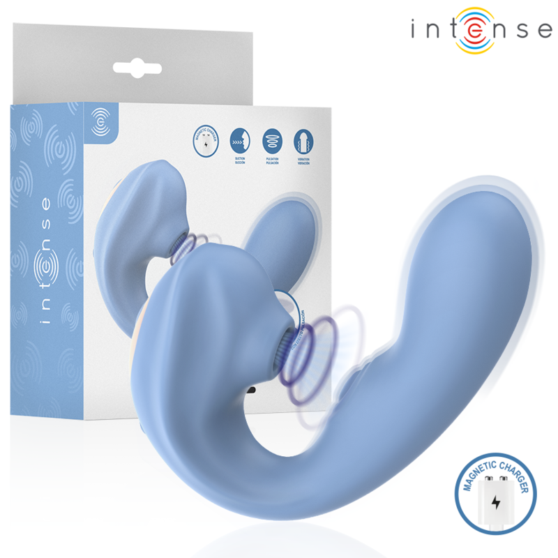 Stimulateur Clitoridien Gina 3-en-1 Succion Pulsation Vibration Rechargeable - Intense