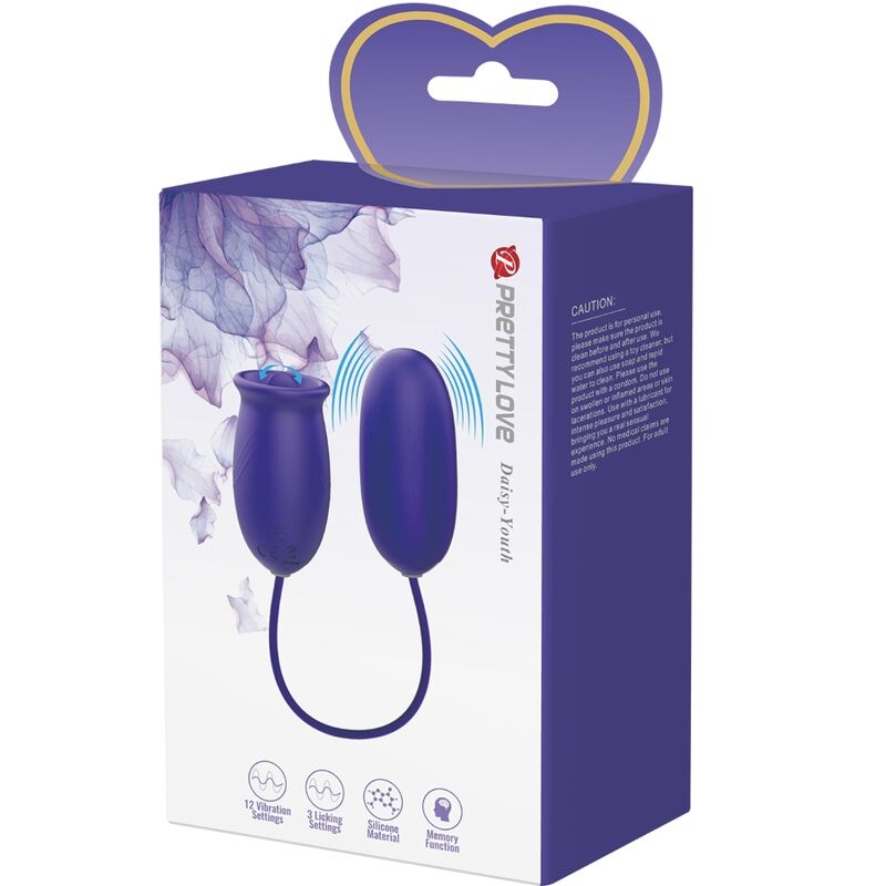 Stimulateur Clitoridien Vibrant Daisy Youth Léchage 12 Modes Violet - Pretty Love