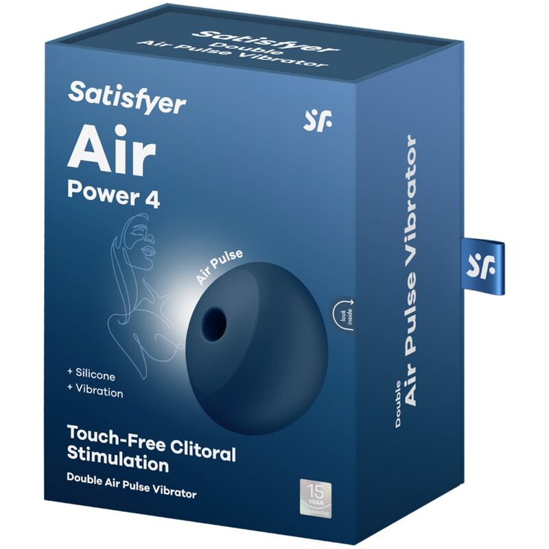 Stimulateur Clitoridien & Vibromasseur Air Power 4 Ondes de Pression Bleu - Satisfyer