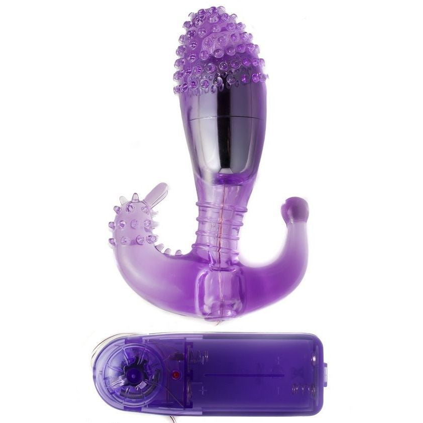Stimulateur Triple Vaginal Clitoridien Périnéal Vibrant Silicone - Baile