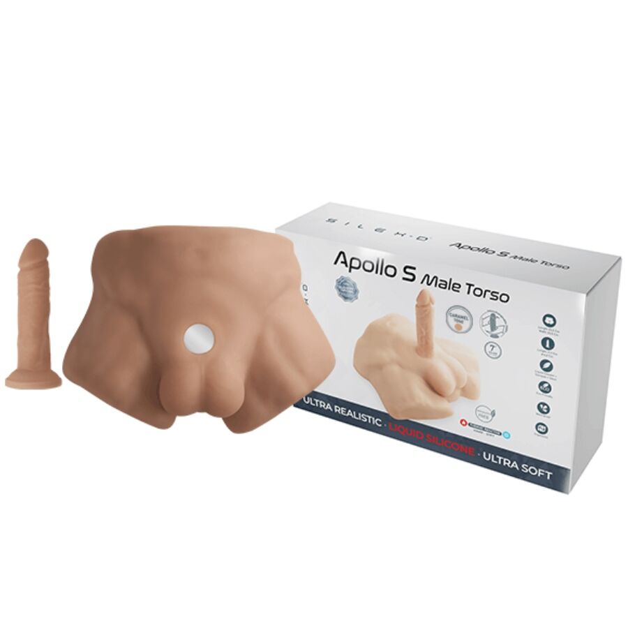 Torse d'Homme Réaliste Apollo S Caramel Pénis Intégré - Silexd