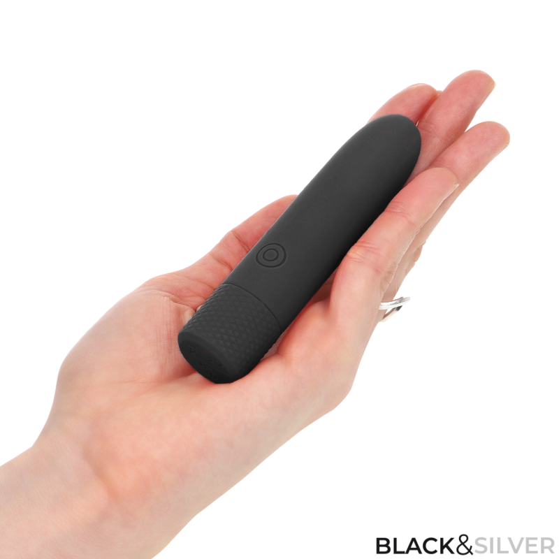 Vibromasseur Bullet Geri Rechargeable USB 8 Vibrations Submersible - Black&Silver