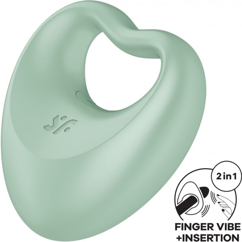 Vibromasseur Cockring Doigt 2-en-1 Perfect Paire 3 Vert 12 Modes - Satisfyer