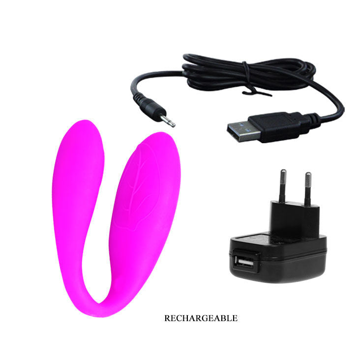 Vibromasseur Couple Fascination Forme U 30 Modes 2 Moteurs Rechargeable - Pretty Love
