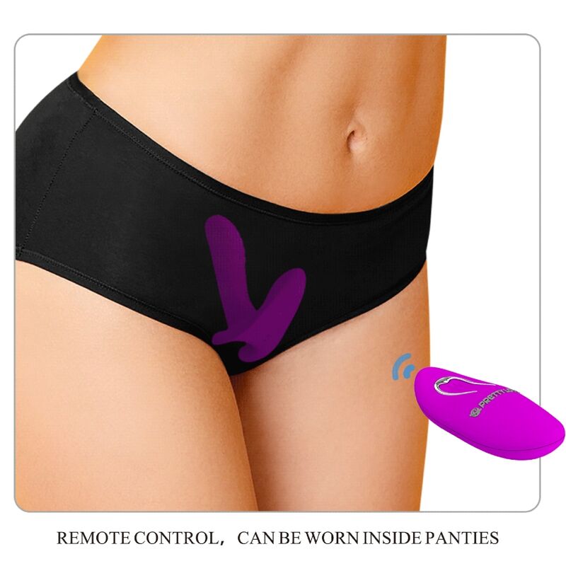 Vibromasseur Couple Télécommandé 12 Vibrations Silicone Violet - Pretty Love