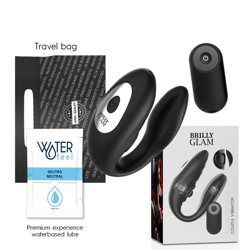 Vibromasseur Couple Télécommande Pulsations Clitoris 14 Modes IPX7 - Brilly Glam