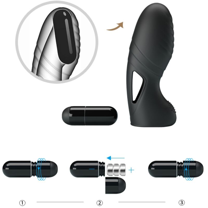 Vibromasseur de Doigt Alan Silicone Sangles Extensibles - Pretty Love