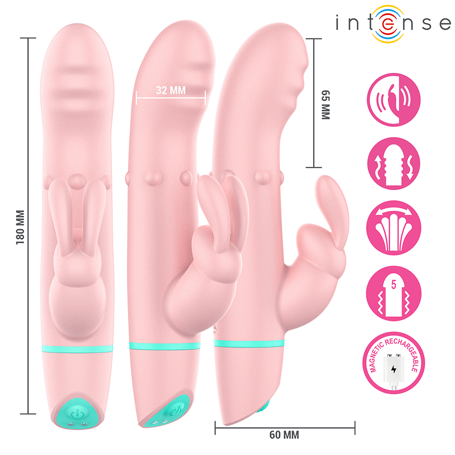 Vibromasseur Rabbit Alvin Oscillant à Roulement 5 Modes Rechargeable - Intense