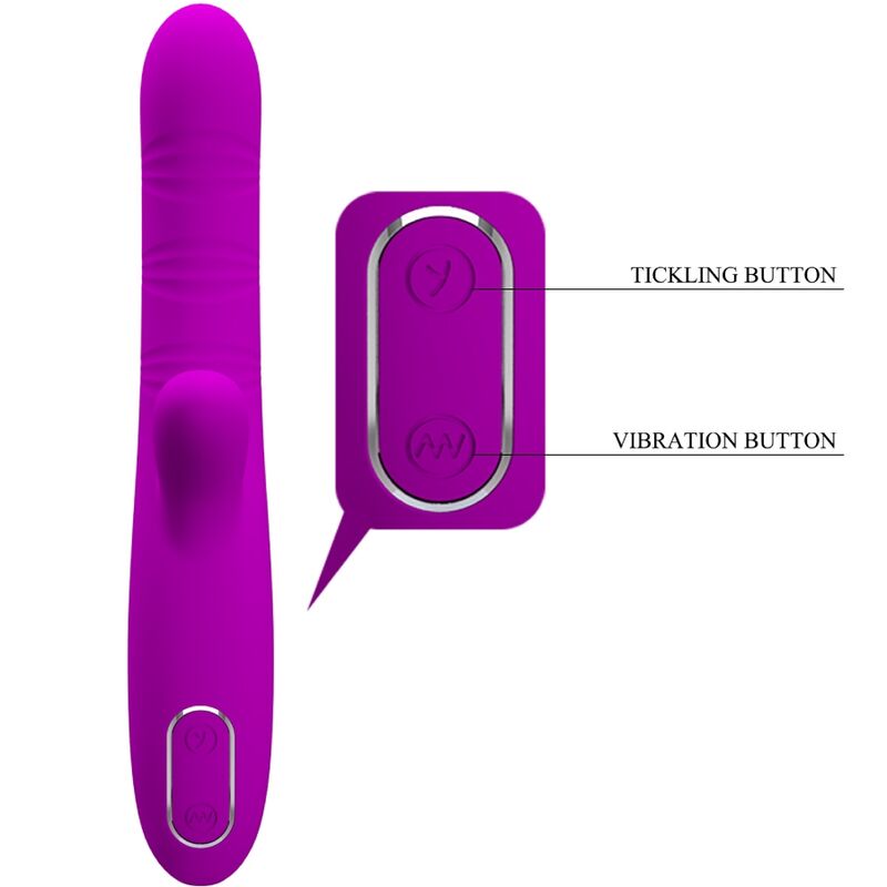 Vibromasseur Rabbit Angélique Va-et-Vient Point G 12 Vibrations USB - Pretty Love
