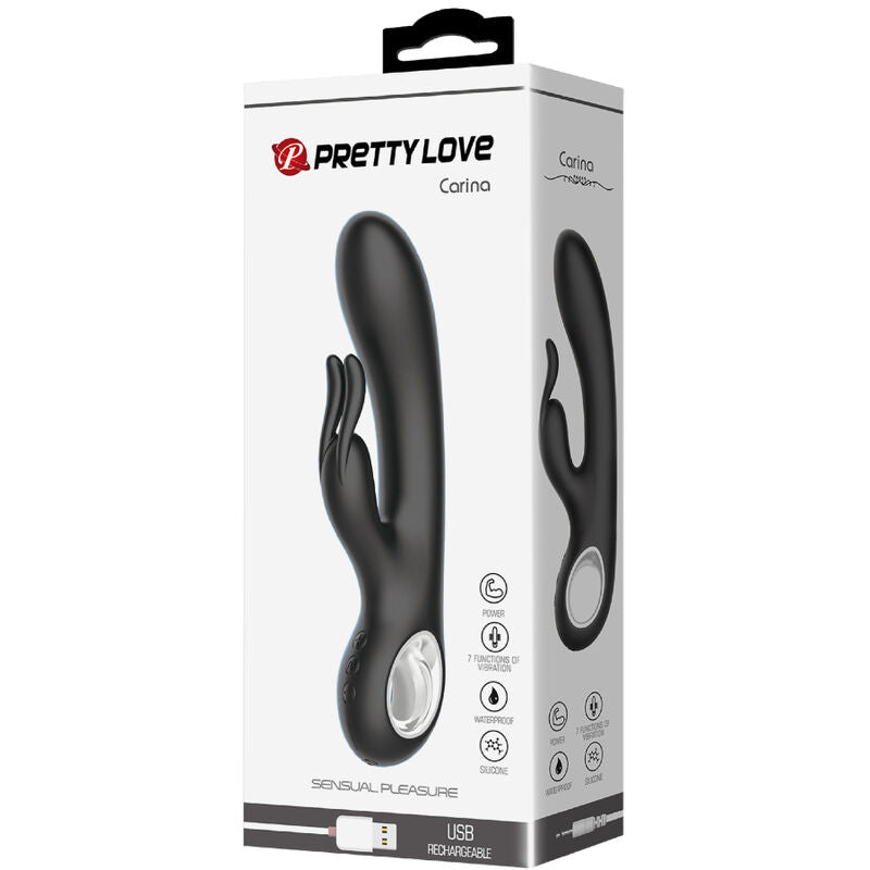 Vibromasseur Rabbit Carina Chauffant 7 Modes Rechargeable - Pretty Love