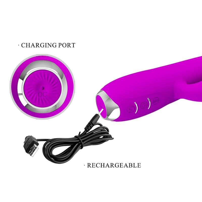 Vibromasseur Rabbit Gloria Rechargeable 12 Vibrations Étanche - Pretty Love