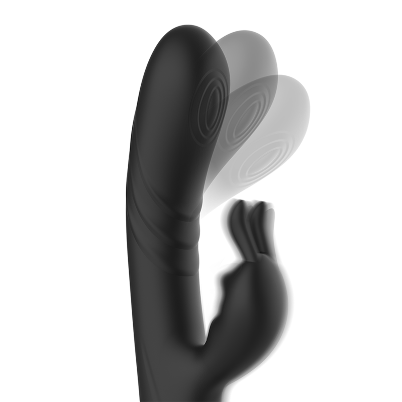 Vibromasseur Rabbit Jamie Silicone Flexible 10 Modes IPX7 - Black&Silver