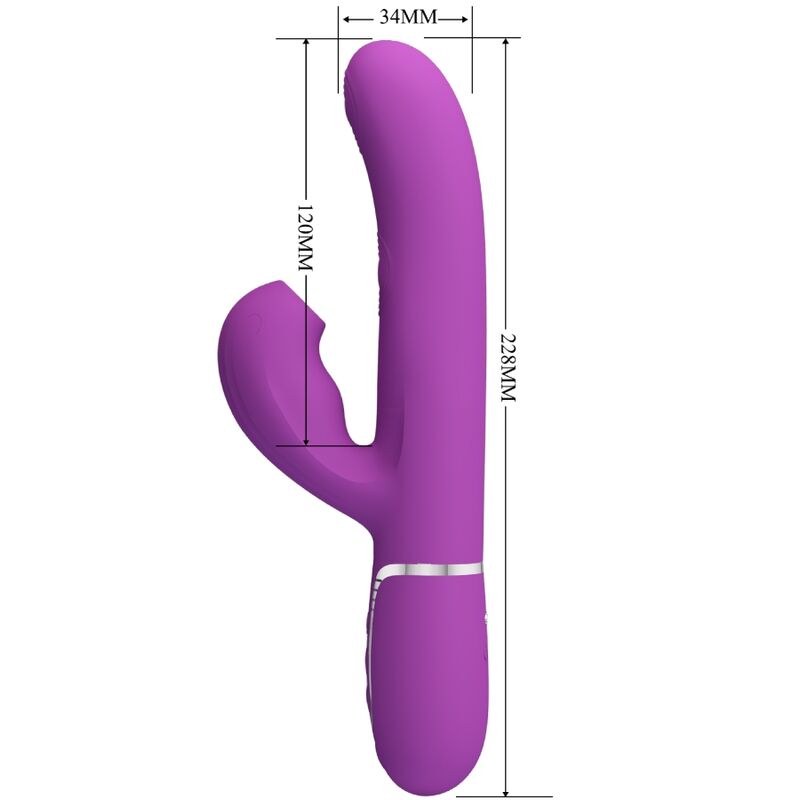 Vibromasseur Rabbit Multifonction Perlita 3 en 1 Étanche USB - Pretty Love