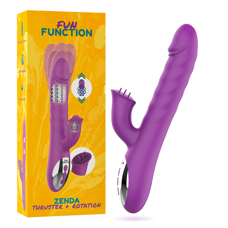 Vibromasseur Rabbit Rotatif Va-et-Vient Zenda 10 Modes 2 Moteurs - Fun Function