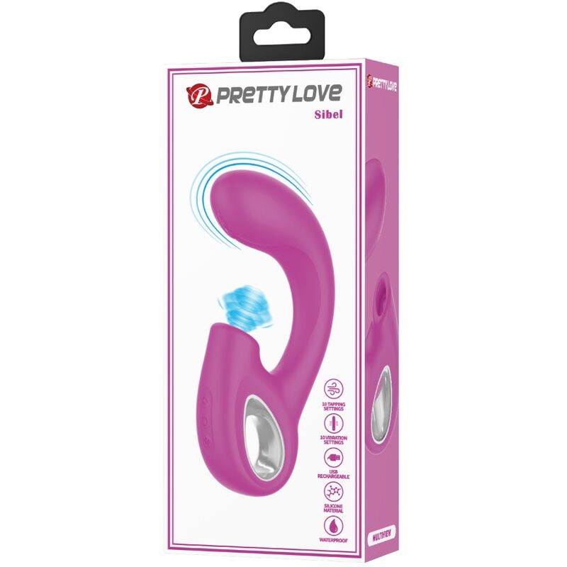 Vibromasseur Rabbit Sibel Point G et Clitoris 10 Modes Rechargeable - Pretty Love