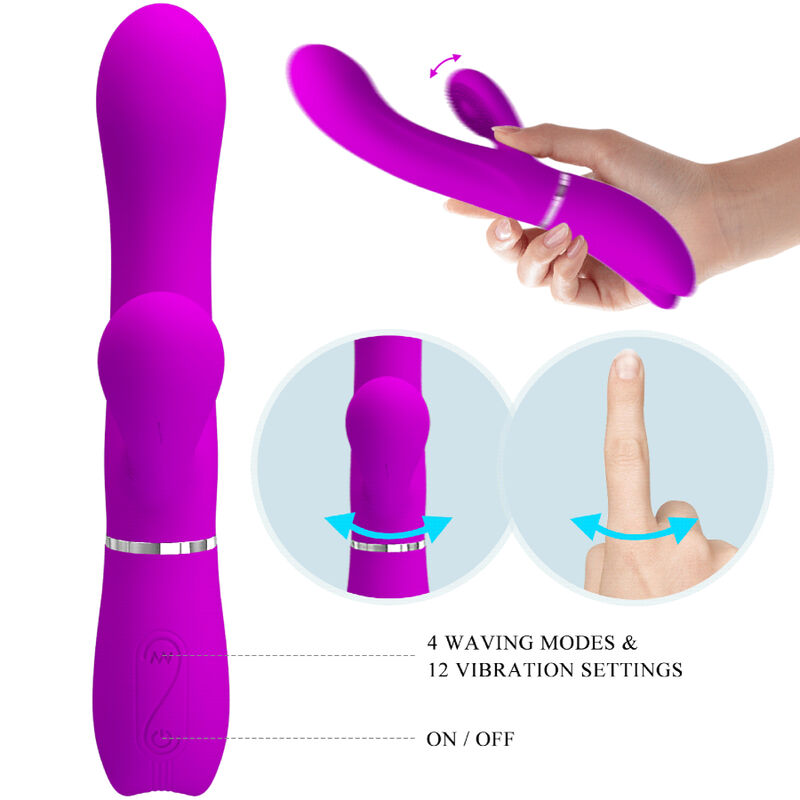 Vibromasseur Rabbit Stimulateur Clitoris Point G 12 Vibrations USB - Pretty Love