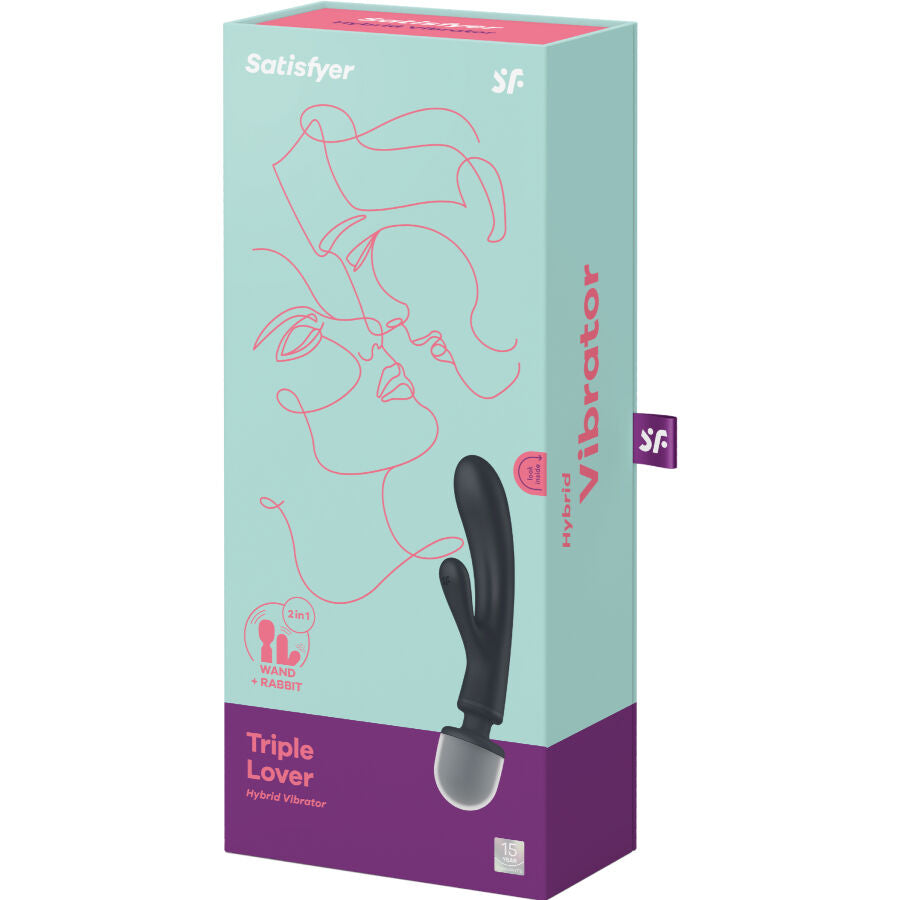 Vibromasseur Rabbit Triple Lover 3-en-1 Double Stimulation Rechargeable - Satisfyer