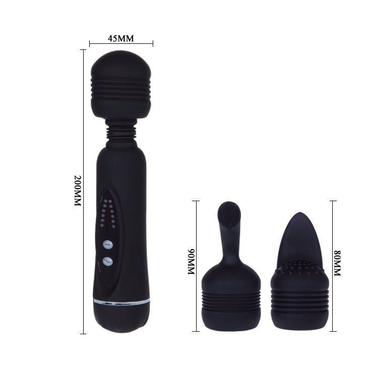 Vibromasseur Wand Magical Tête Flexible 12 Vibrations 3 Embouts - Pretty Love